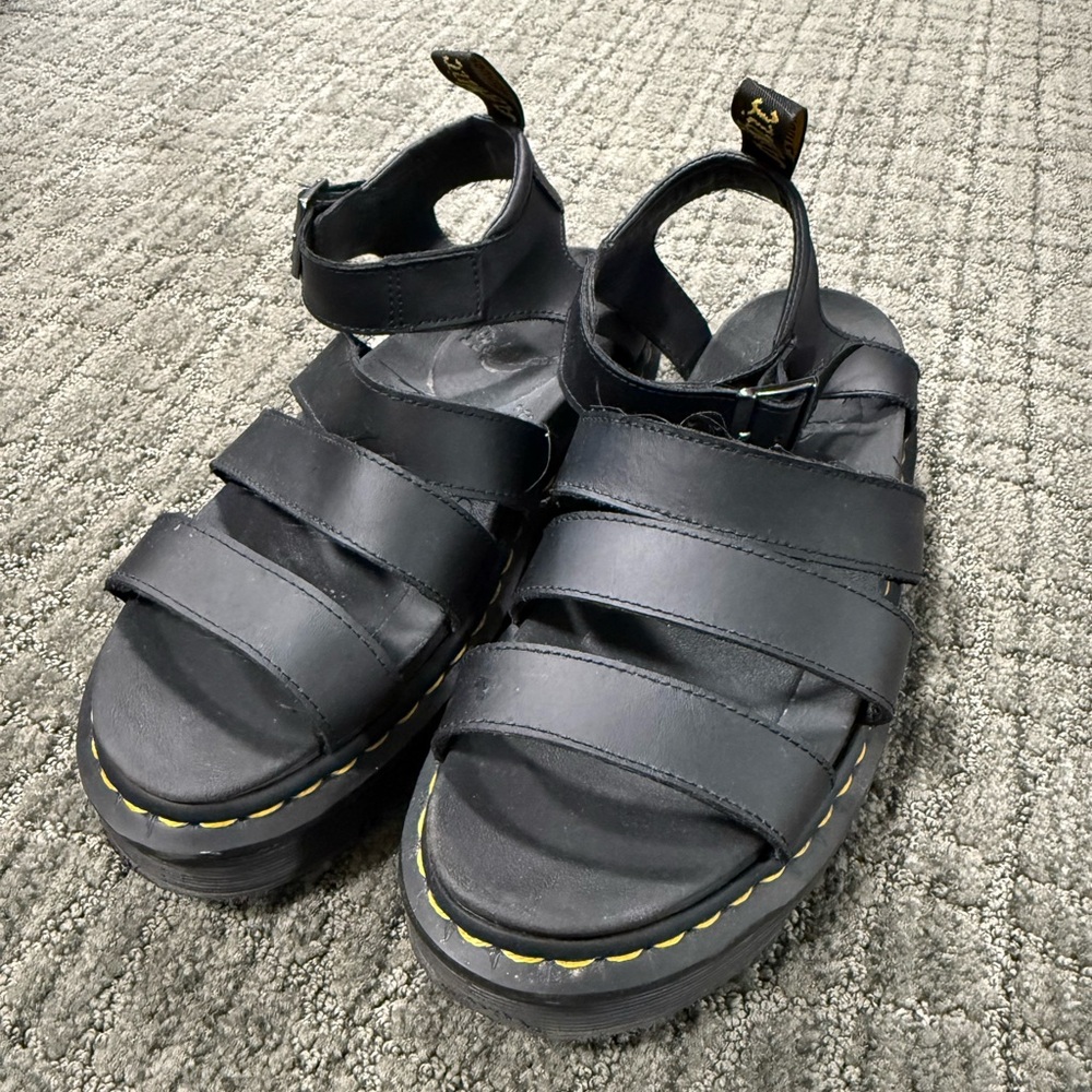 Dr. Martens Black Leather Sandals